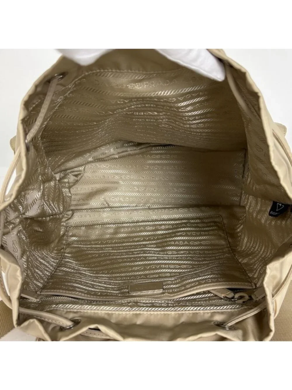 Prada Backpack Nylon Beige - Picture 9 of 10